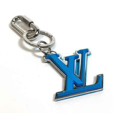 LOUIS VUITTON key ring M69303 metal/rubber blue logo Portocre Neo LV Soft unisex(Unisex) Used Authentic